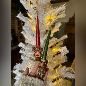 Vintage 1974 Festive Nutcracker Ornaments - Red and Green